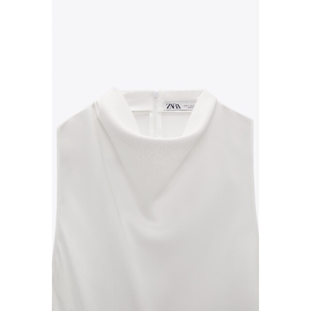 ZARA - ZARA ロングラップジャンプスーツ Sサイズ ホワイトの ZARA - ZARA ロングラップジャンプスーツ Sサイズ ホワイトの