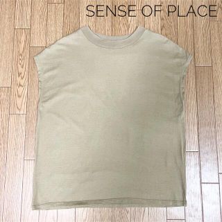 センスオブプレイスバイアーバンリサーチ(SENSE OF PLACE by URBAN RESEARCH)のSENSE OF PLACE センスオブプレイス ワイドノースリーブ 綿100%(カットソー(半袖/袖なし))