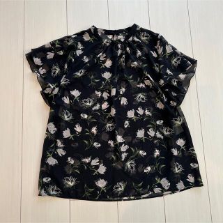 アナイ(ANAYI)のANAYI 花柄シースルーブラウス　美品(シャツ/ブラウス(半袖/袖なし))