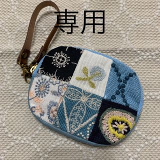 ミナペルホネン(mina perhonen)の☆専用です。ミナペルホネン ハンドメイド　ミニポーチ　ブルー系ストラップ付他1点(ポーチ)