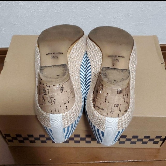 レディス　ストライプ　パンプス レディースの靴/シューズ(ハイヒール/パンプス)の商品写真