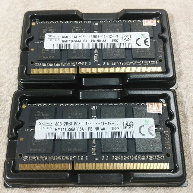 新品 Hynix 16GB(8GB×2枚)PC3L-12800S SODIMMの通販 by 軟活源的冷気 ...