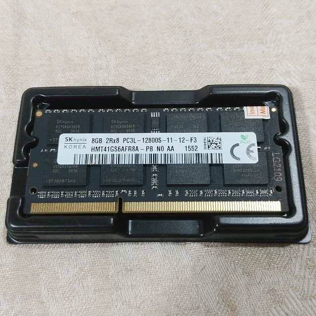 新品 Hynix 8GB×1枚 PC3L-12800S SODIMM 送料無料