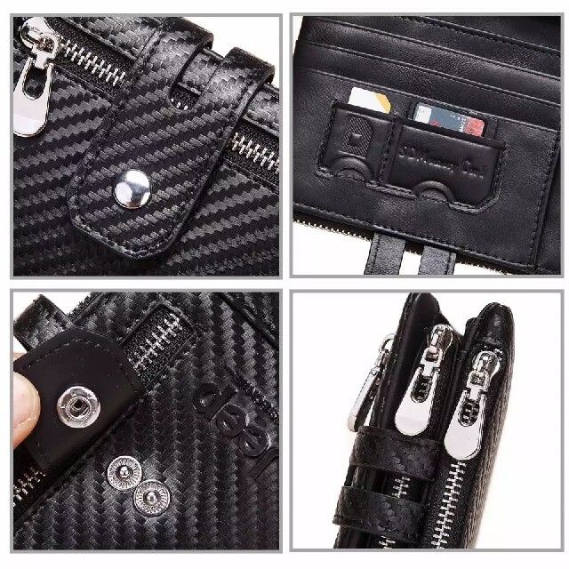 【新品】メンズ 本革財布 　二つ折り　ブラック メンズのファッション小物(折り財布)の商品写真