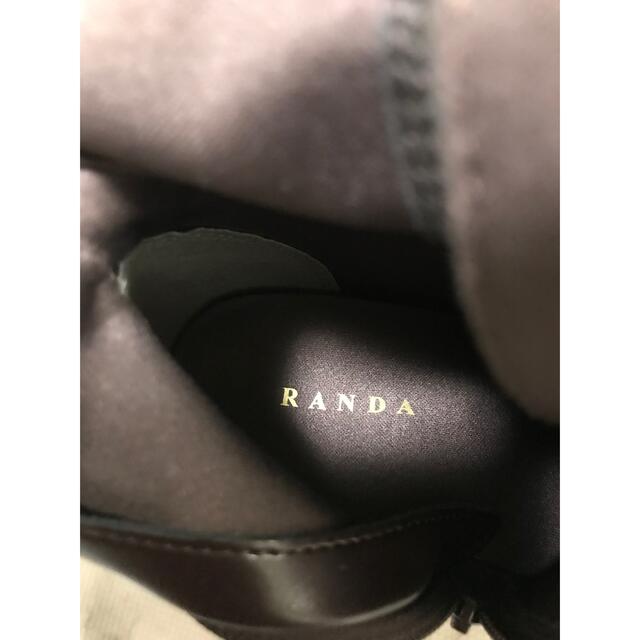 RANDA(ランダ)のRANDA レースアップ　ロングブーツ　ダークブラウン　合皮　Mサイズ レディースの靴/シューズ(ブーツ)の商品写真