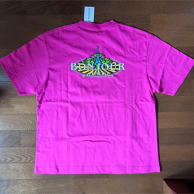 正規品　バレンシアガ Tシャツ　ロゴ　ピンク　メンズ