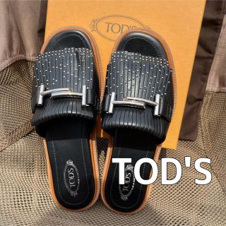 TOD'S - 【極美品】TOD'S トッズ ダブルTフリンジサンダル 37の通販 TOD'S - 【極美品】TOD'S トッズ ダブルTフリンジサンダル 37の通販