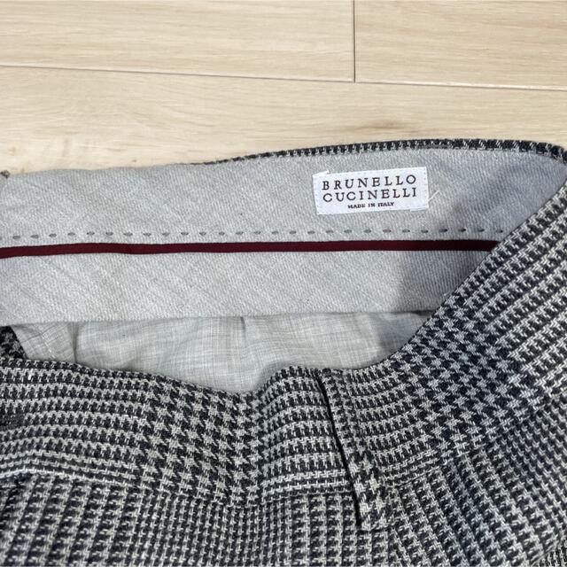 ブルネロクチネリBrunello Cucinelli 極美グレンチェックパンツ