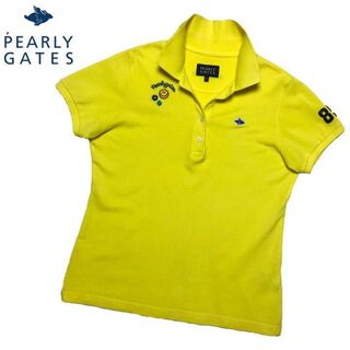 パーリーゲイツ(PEARLY GATES)の専用 PEARLYGATES 鹿の子 半袖 ポロシャツ イエロー ニコちゃん 黄(ウエア)
