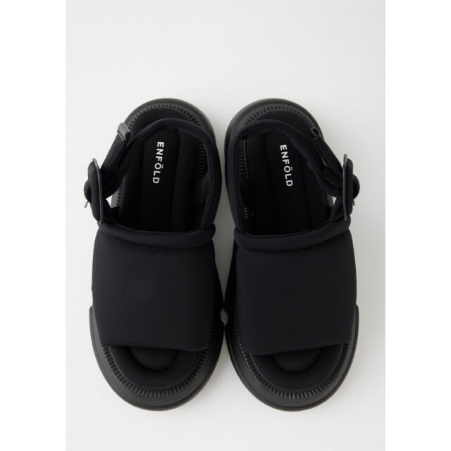 エンフォルド 22SS padded sandal サンダル 38 黒