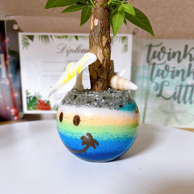 カラーサンドアート ハワイ ハワイアン プルメリア