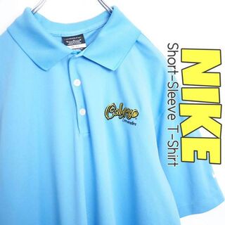 ナイキ(NIKE)のNIKE　水色 古着 スウォッシュ ロゴ 半袖 ナイキ ポロシャツ レモネード(ポロシャツ)