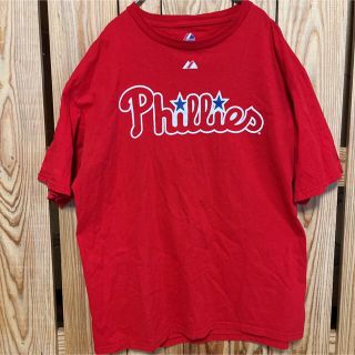 マジェスティック(Majestic)のアメリカ輸入　マジェスティック　プリントTシャツ　L MLB フィリーズ(Tシャツ/カットソー(半袖/袖なし))