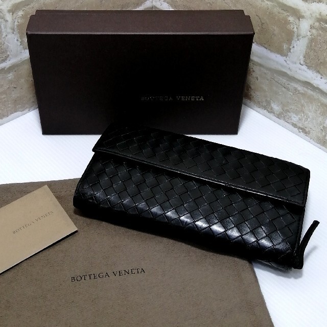 ★BOTTEGA VENETA★長財布 イントレチャート ブラック USED美品