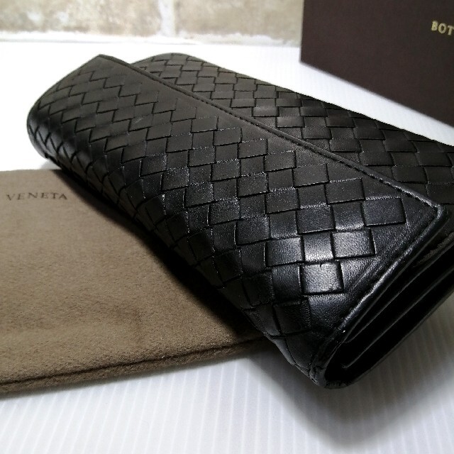 Bottega Veneta(ボッテガヴェネタ)の★BOTTEGA VENETA★長財布 イントレチャート ブラック USED美品 レディースのファッション小物(財布)の商品写真