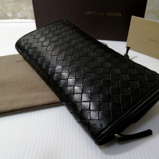 Bottega Veneta(ボッテガヴェネタ)の★BOTTEGA VENETA★長財布 イントレチャート ブラック USED美品 レディースのファッション小物(財布)の商品写真