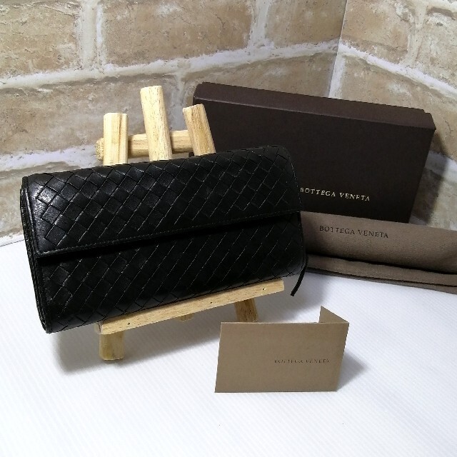 Bottega Veneta(ボッテガヴェネタ)の★BOTTEGA VENETA★長財布 イントレチャート ブラック USED美品 レディースのファッション小物(財布)の商品写真