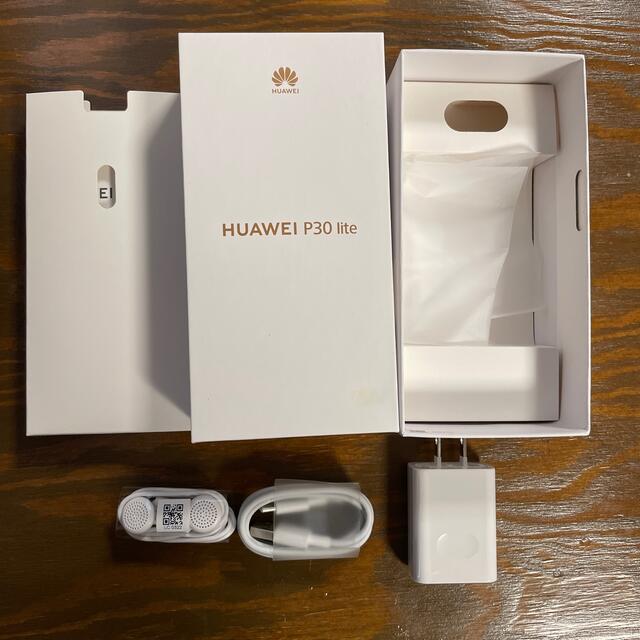 HUAWEI(ファーウェイ)のHUAWEI P30lite 64G 美品　SIMフリー　ホワイト スマホ/家電/カメラのスマートフォン/携帯電話(スマートフォン本体)の商品写真