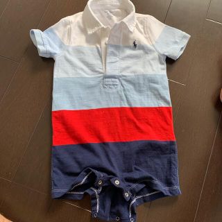 ラルフローレン(Ralph Lauren)の子供服　ラルフローレン　85　ボーダー柄ロンパース(ロンパース)