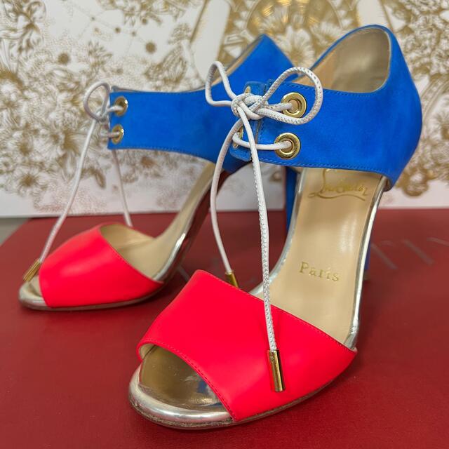 Christian Louboutin(クリスチャンルブタン)のルブタン サンダル ピンクブルー レディースの靴/シューズ(サンダル)の商品写真