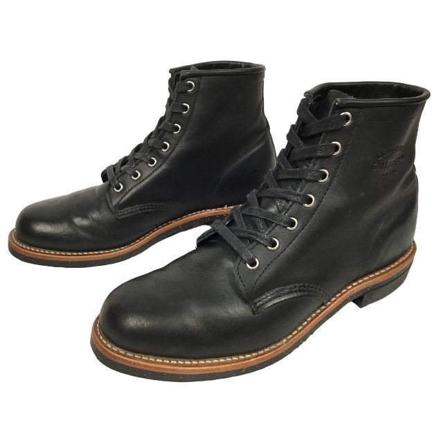 CHIPPEWA チペワ レースアップワークブーツブラックレザー27cmブーツ