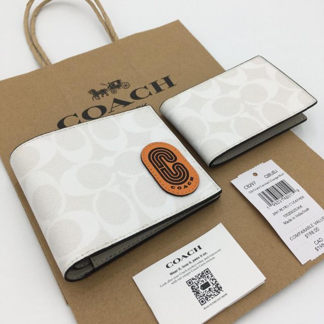 COACH(コーチ)の[COACH] シグネチャー レトロ 3in1 折り財布 C8297（ホワイト） メンズのファッション小物(折り財布)の商品写真