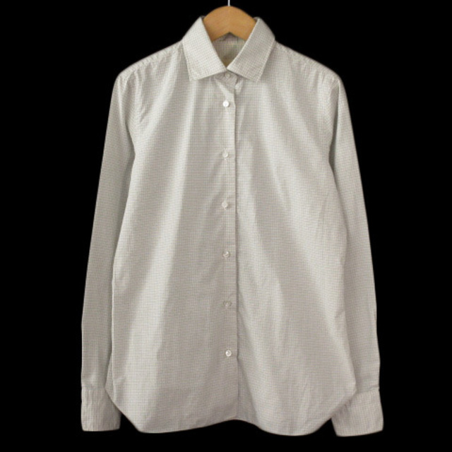 BARBA(バルバ)のバルバ BARBA シャツ グラフチェック 長袖 コットン 42 白 ホワイト レディースのトップス(シャツ/ブラウス(長袖/七分))の商品写真
