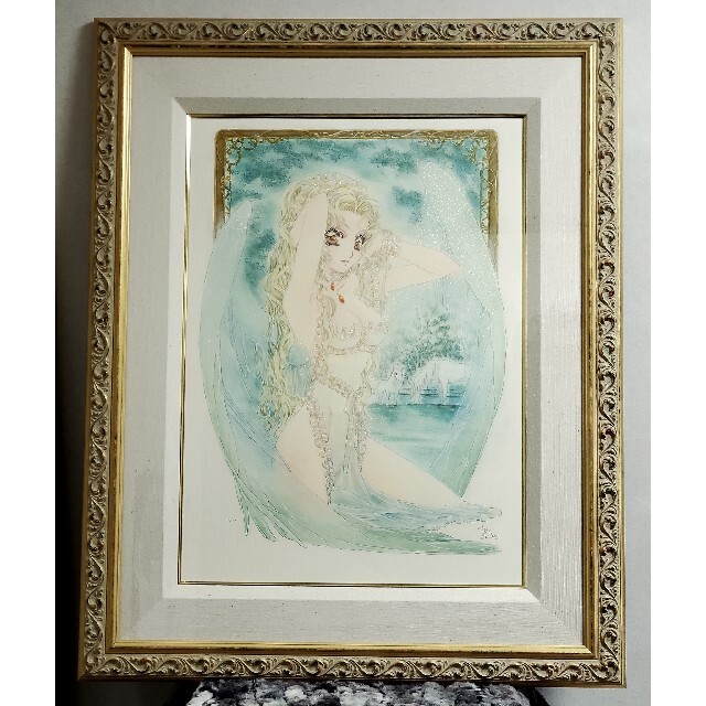 【ファンから】 【M&I ART SYSTEM】中嶋敦子直筆サイン入り版画『舞雪乃華』保証書付き むマット