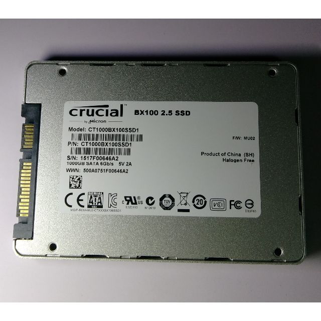 PCパーツ【訳あり】Crucial 内蔵SSD 1TB 2.5インチ 7日間保証