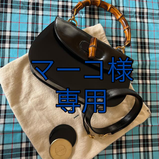 Gucci(グッチ)のGUCCI バンブー 2wayレザーハンドバッグ ショルダーバッグ BLACK レディースのバッグ(ハンドバッグ)の商品写真