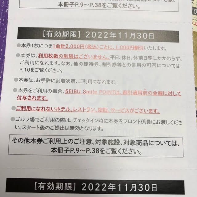 Prince(プリンス)の2万円分　西武ホールディングス　共通割引券　株主優待券 チケットの優待券/割引券(ショッピング)の商品写真