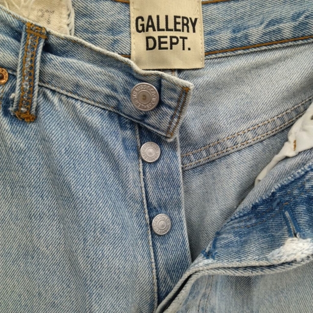 GALLERY DEPT. ギャラリーデプト LA FLARE 再構築Levi'sデニムボタンフライ ダメージ加工フレアロングデニムパンツ インディゴ