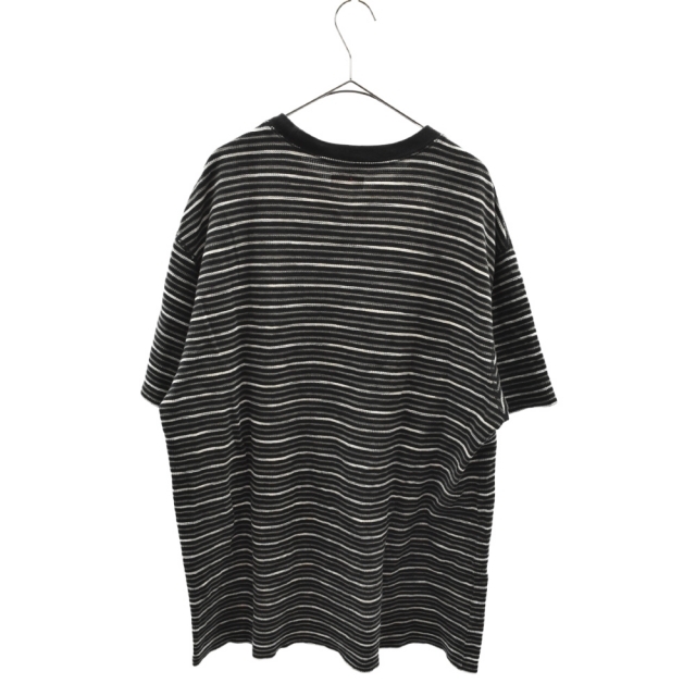 SUPREME シュプリーム 19SS Stripe Thermal S/S Top ロゴ刺繍 ボーダー サーマル 半袖Tシャツ ブラック