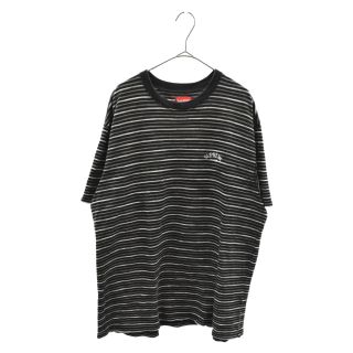 Supreme シュプリーム Tシャツ サイズ:S クラシックロゴ グラデーション ボーダー クルーネック 半袖 Tシャツ Gradient Striped S/S Top 18AW ブラック ホワイト 黒白 トップス カットソー 【メンズ】