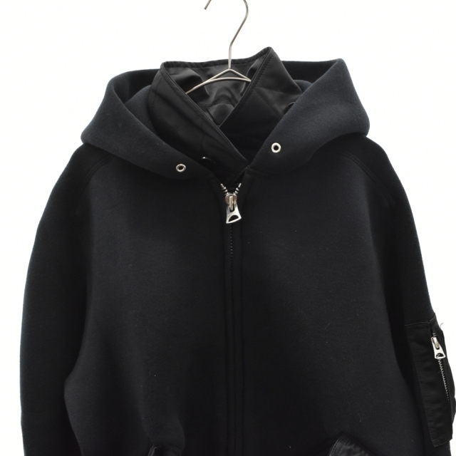 完売！sacai ZIP PARKA  ドッキングジップパーカー　黒