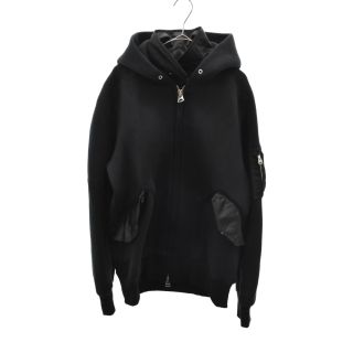 サカイ(sacai)のSacai サカイ 21AW Sponge Sweat Hoodie 21-02638M ジップアップパーカー ブラック(パーカー)