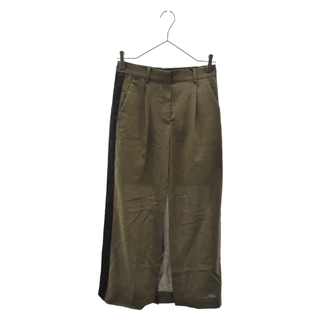 サカイ(sacai)のSacai サカイ 21SS Suiting Skirt スーチングスカート サイドラインフロントスリットデザインロングスカート カーキ 21-05400(ロングスカート)