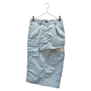 サカイ(sacai)のSacai サカイ 22SS Nylon Twill Skirt ナイロンツイルスカート スラッシュ&テープデザインロングスカート ブルー 22-06064(ロングスカート)