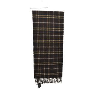 バーバリー(BURBERRY)のBURBERRY バーバリー チェック柄カシミアマフラー ストール 11108207 ブラック(マフラー)