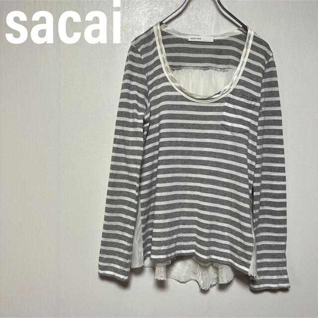 sacai luck(サカイラック)のサカイ　sacai カットソー　長袖　Tシャツ　オーバルネック　シフォン メンズのトップス(Tシャツ/カットソー(七分/長袖))の商品写真