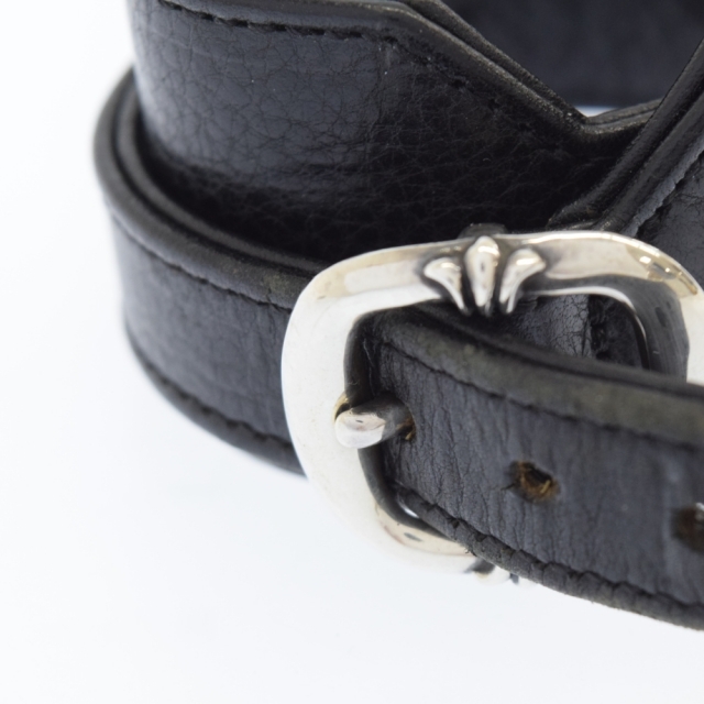 CHROME HEARTS クロムハーツ RR TINY BUCKLE/ロックンロール レザーブレスレット ブラック 7