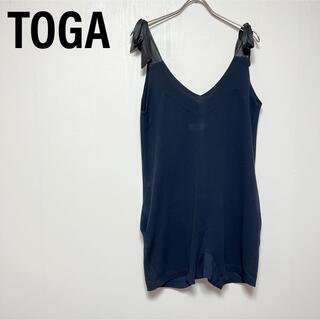 トーガ(TOGA)のトーガ　TOGA オールインワン　肩リボン調整　ノースリーブ　ショートパンツ(オールインワン)