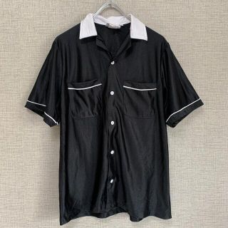 90s ビンテージ　アメリカ古着　used 開襟　アメリカ輸入　古着　黒シャツ(シャツ)