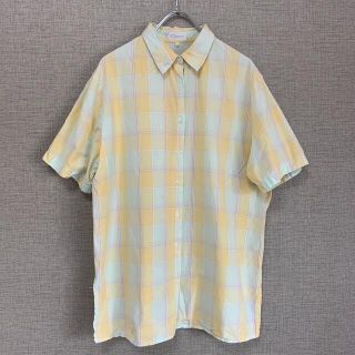 90s 00s ビンテージ　アメリカ古着　チェックシャツ　アメリカ輸入　古着(シャツ/ブラウス(半袖/袖なし))