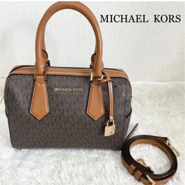 Michael Kors(マイケルコース)のマイケルコース   ショルダーバッグ　ミニボストン　2way  総柄　MKロゴ レディースのバッグ(ショルダーバッグ)の商品写真