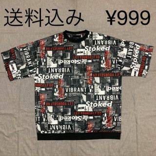 ストリート系　Tシャツ 半袖　丸首　大きめサイズ　ビックTEE 総柄　柄Tシャツ(Tシャツ/カットソー(半袖/袖なし))