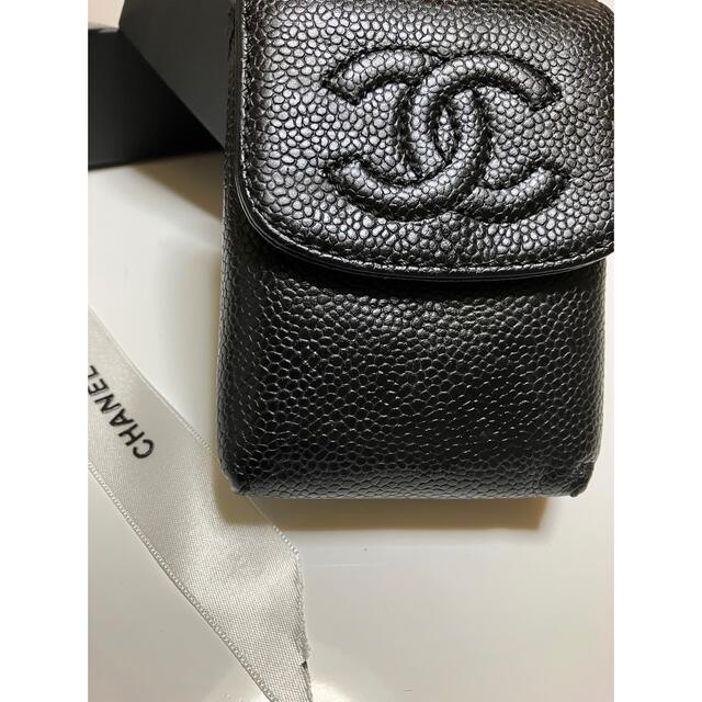 CHANEL(シャネル)の美品  CHANEL キャビアスキン シガレットケース美品ブラック正規品小物入れ メンズのファッション小物(タバコグッズ)の商品写真