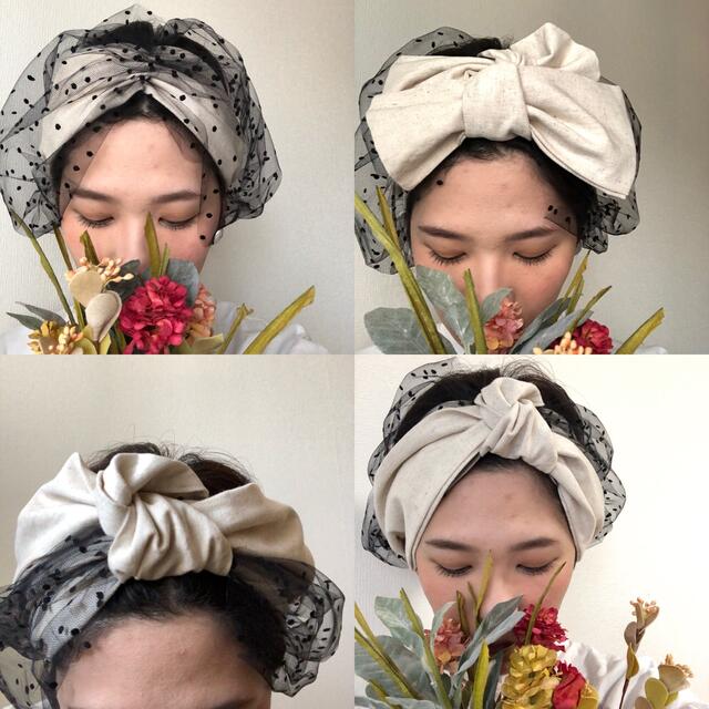 CA4LA(カシラ)のlinen blend 3WAY dottulle hairband レディースのヘアアクセサリー(ヘアバンド)の商品写真