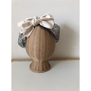 カシラ(CA4LA)のlinen blend 3WAY dottulle hairband(ヘアバンド)