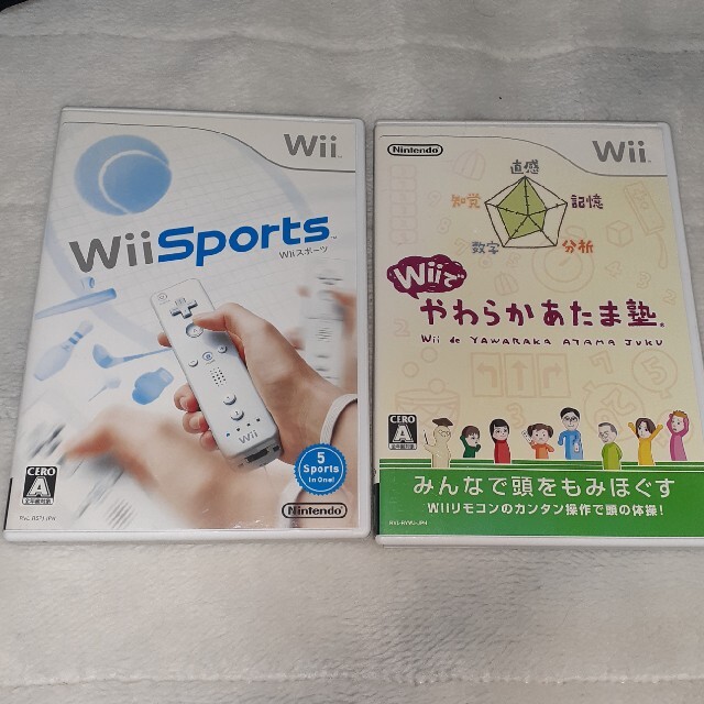 Wii(ウィー)のWii 　やわらかあたま塾　WiiSportsセット エンタメ/ホビーのゲームソフト/ゲーム機本体(家庭用ゲームソフト)の商品写真